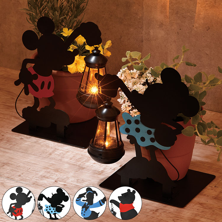ソーラーライト 屋外 ディズニー ガーデン 光センサー付 庭 ライト かわいい おしゃれ シルエットソーラー オーナメント Disney ミッキー ミニー ドナルド プーさん 防雨仕様 ランプ リコメン堂インテリア館