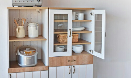 日本製 キッチンキャビネット カリーナ 食器棚 キャビネット キッチン